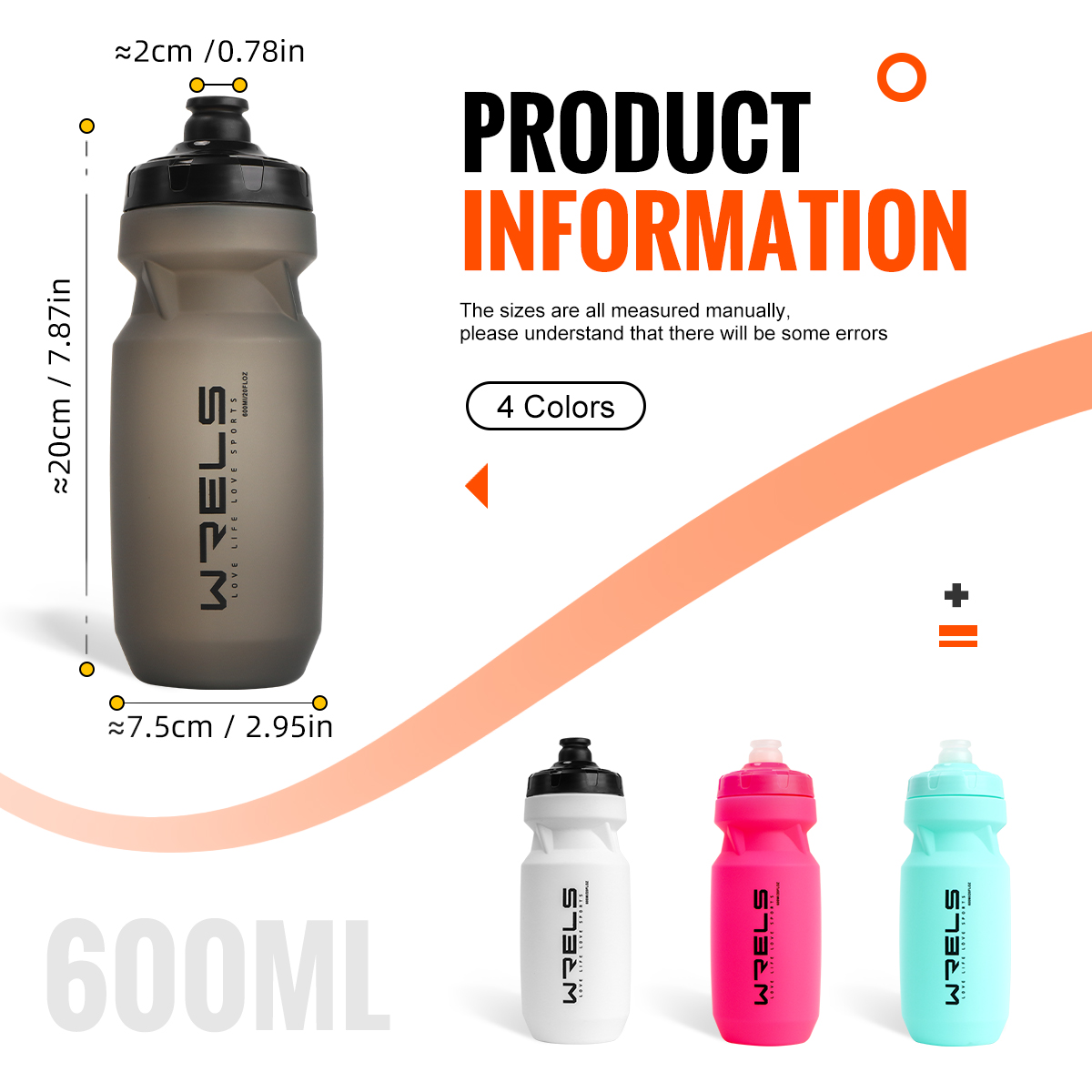 Wrels 600ml pp bicicleta garra - Mountain Biking Water Bottle avaliação e preço