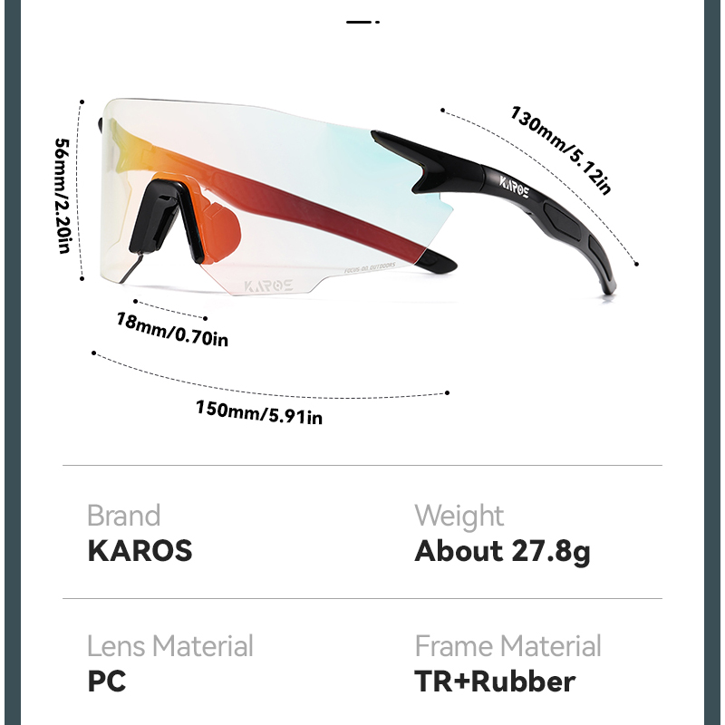 Karos óculos fotocromáticos pa - Mountain Biking Sunglasses avaliação e preço